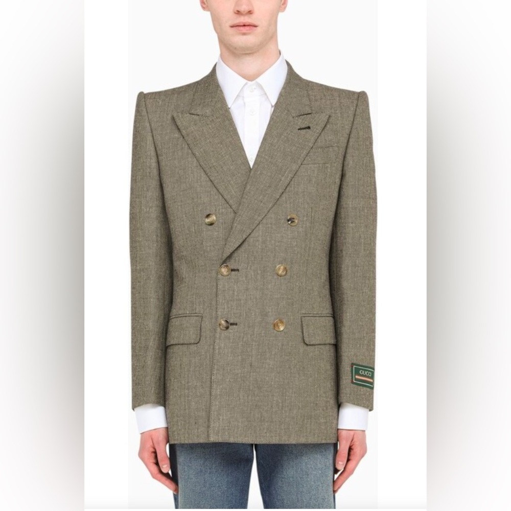 NWT Gucci Wool and Linen Double Breasted Blazer size 44